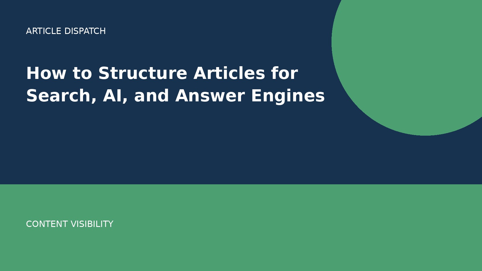 How to Structure Articles for Search, AI, and Answer Engines