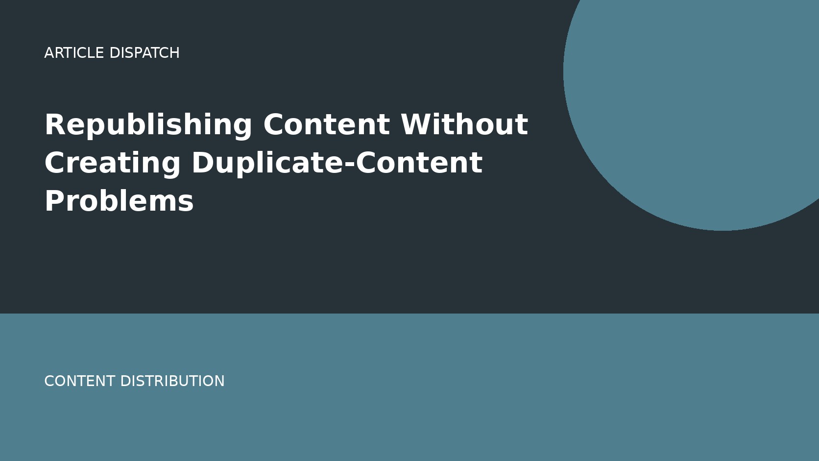 Republishing Content Without Creating Duplicate-Content Problems