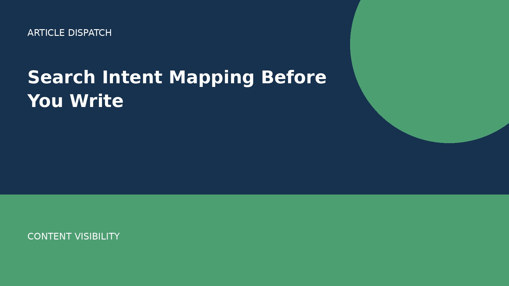 Search Intent Mapping Before You Write