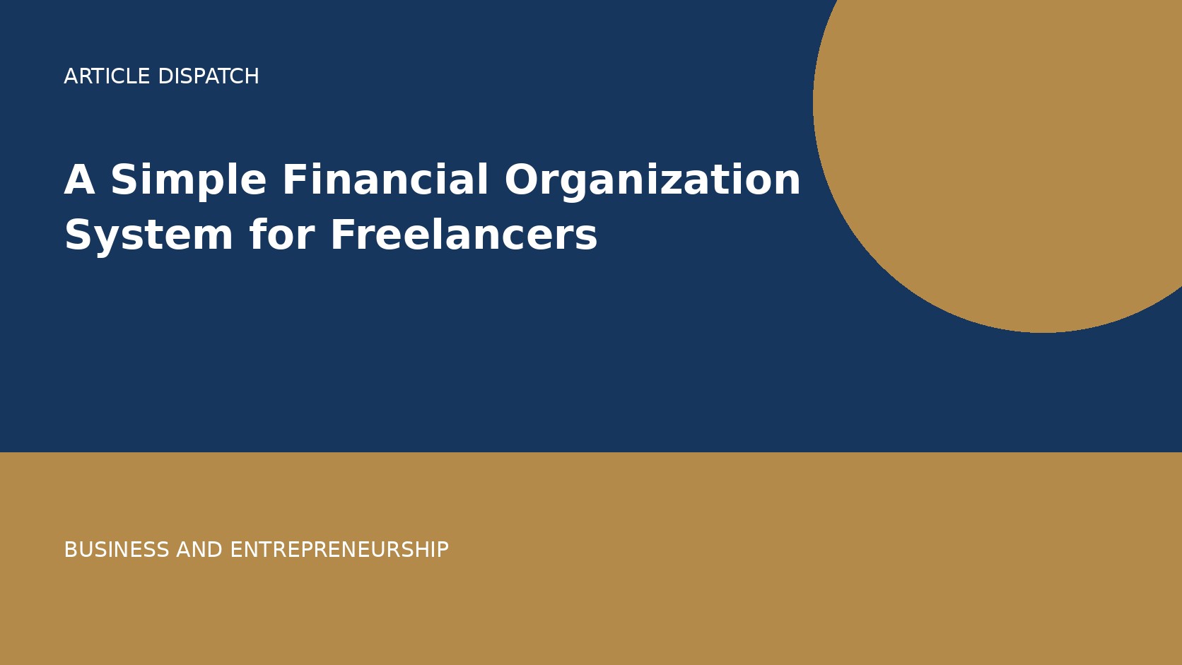 A Simple Financial Organization System for Freelancers