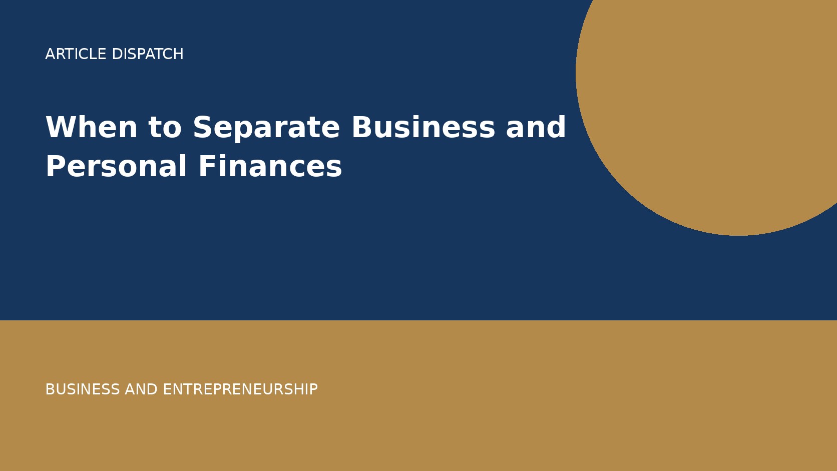 When to Separate Business and Personal Finances